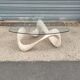 Table basse en travertin forme libre vers 1980