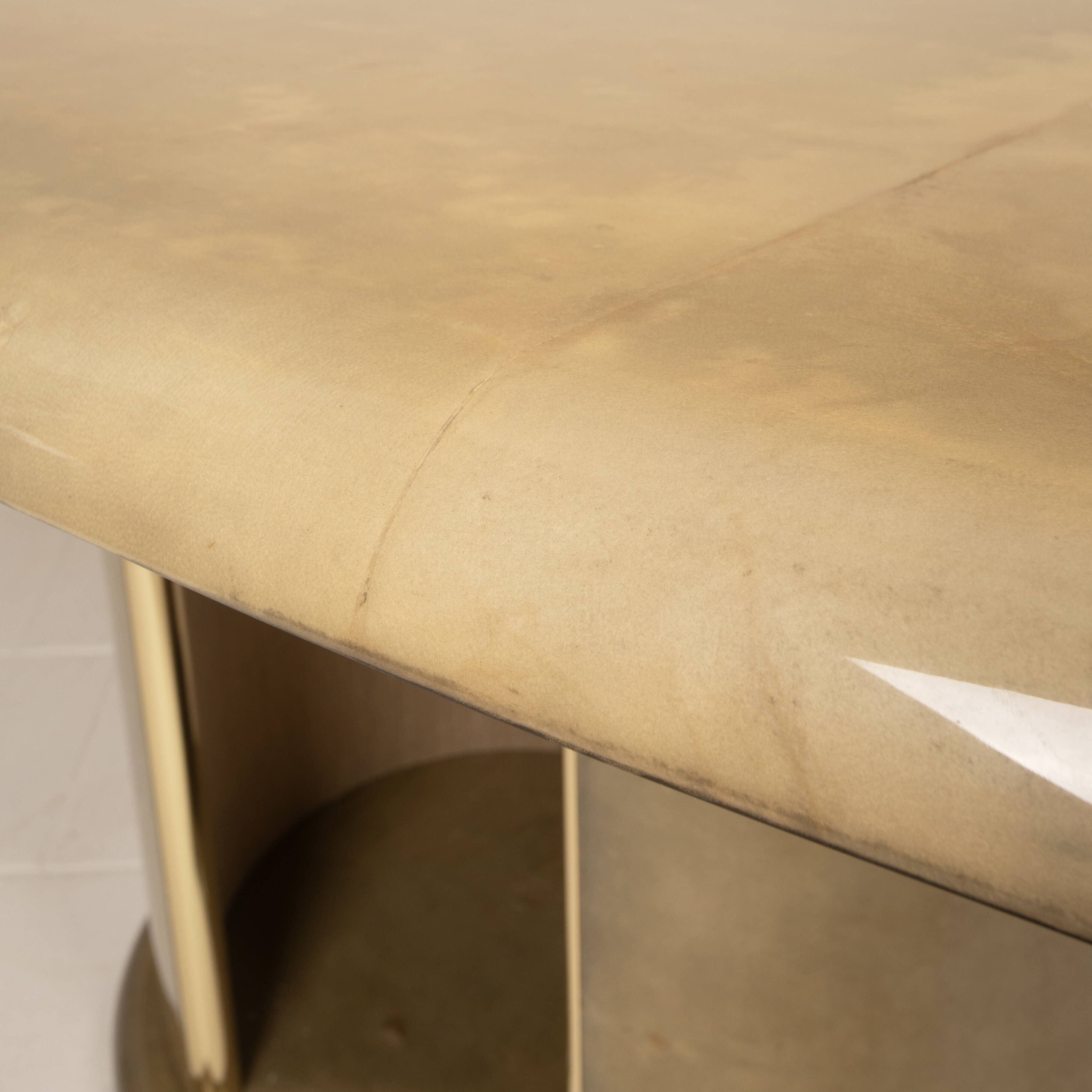 Angelo Mazzola parchment table produced by Ar.Vi Salpol, 1980