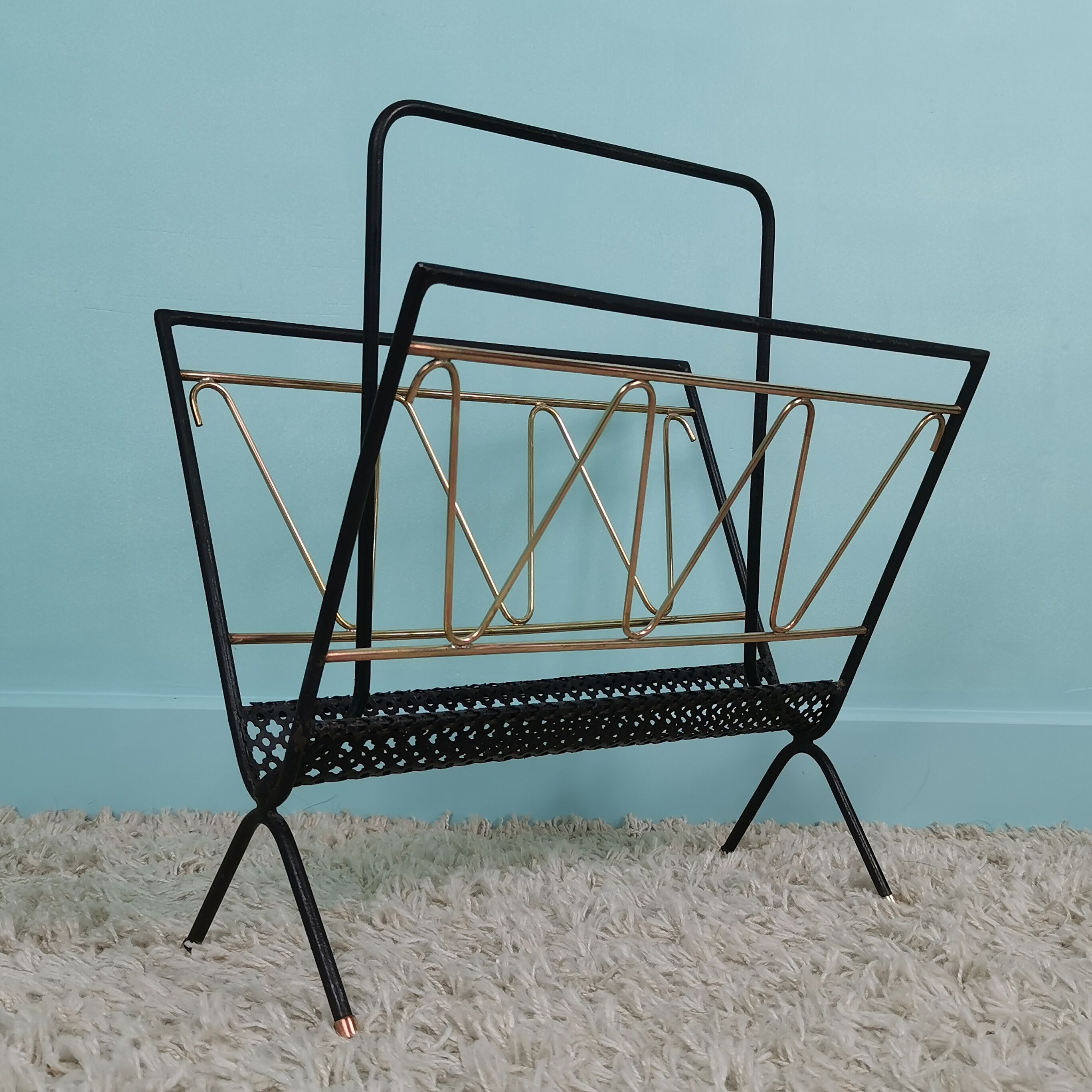 Metal and brass magazine holder