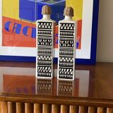 Ensemble vintage de 2 bouteilles en céramique, Staffel Limburg Allemagne, 1960