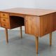 Danish mid-century modern teak writing desk with oak legs, 1960s