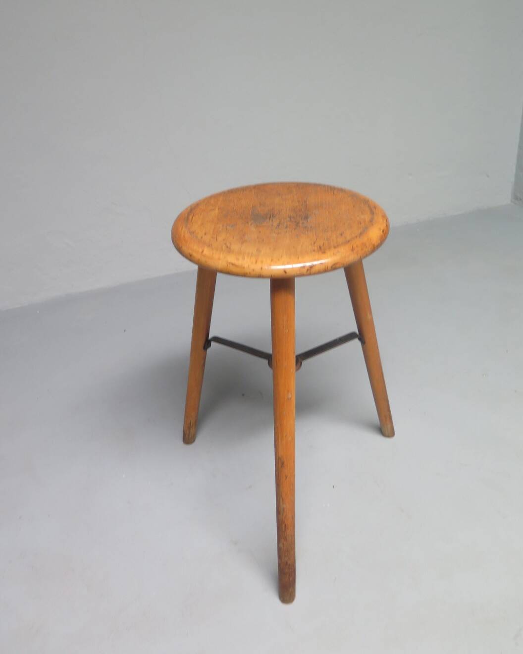 High Beech Stool, Denmark, 1960s