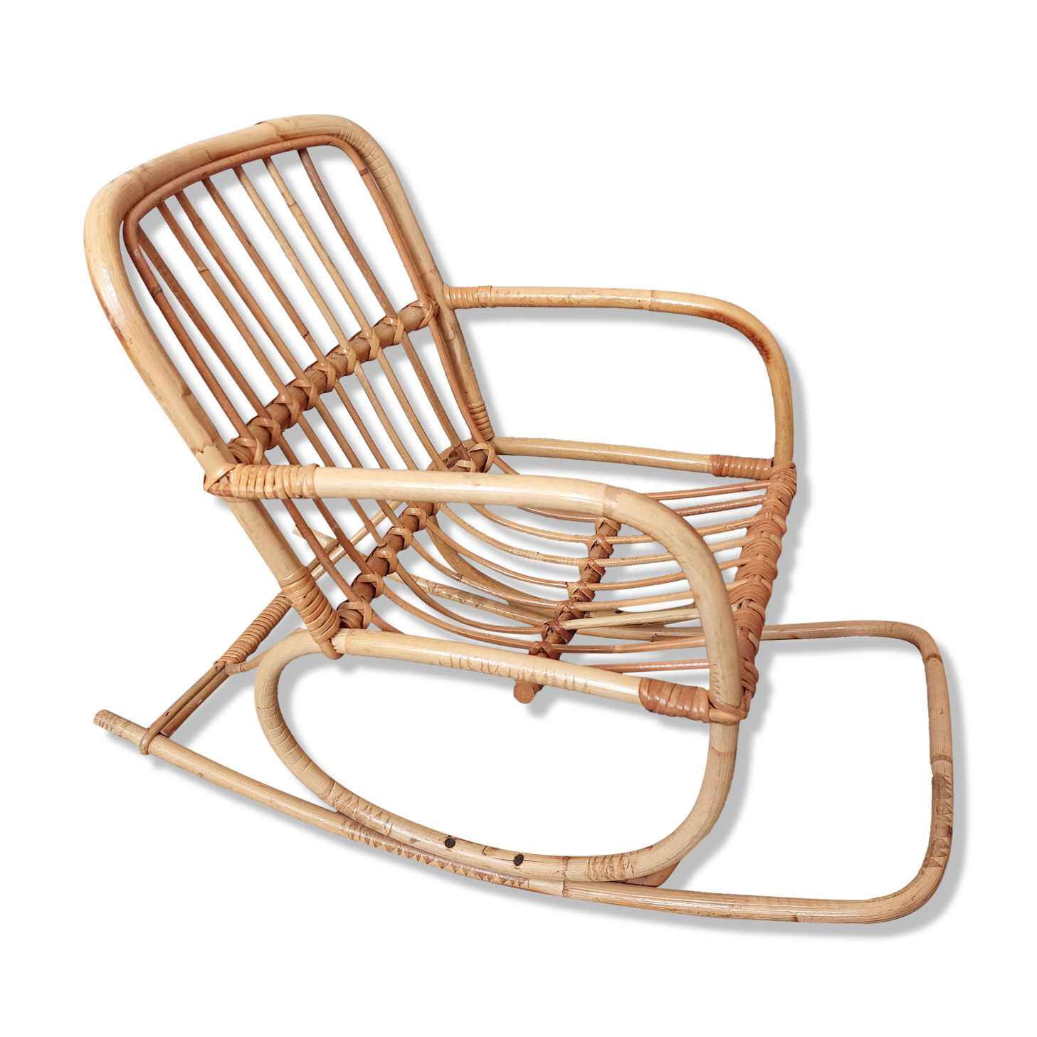 Rocking chair child rattan vintage