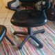 Two black leather armchairs