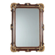 Antique lacquered and gilded wooden mirror, France, 19th century