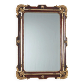 Antique lacquered and gilded wooden mirror, France, 19th century