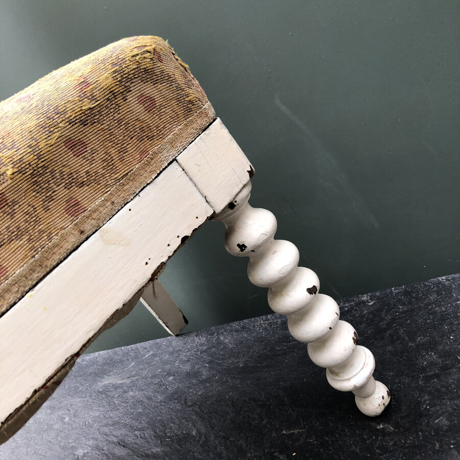 Old chair XIXth white wood