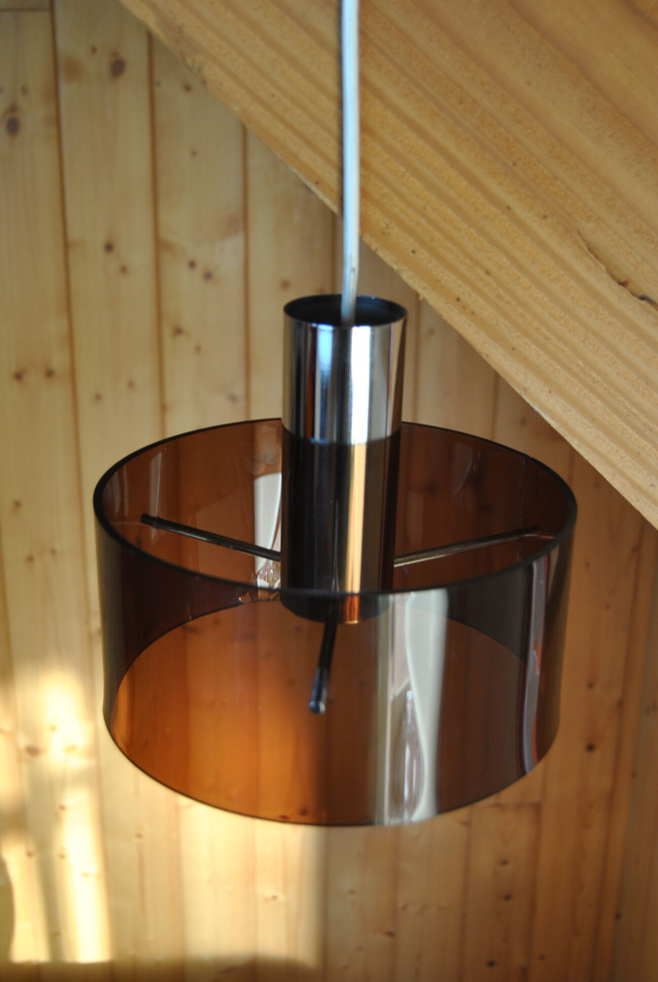 Smoked plexiglass chandelier 1970s