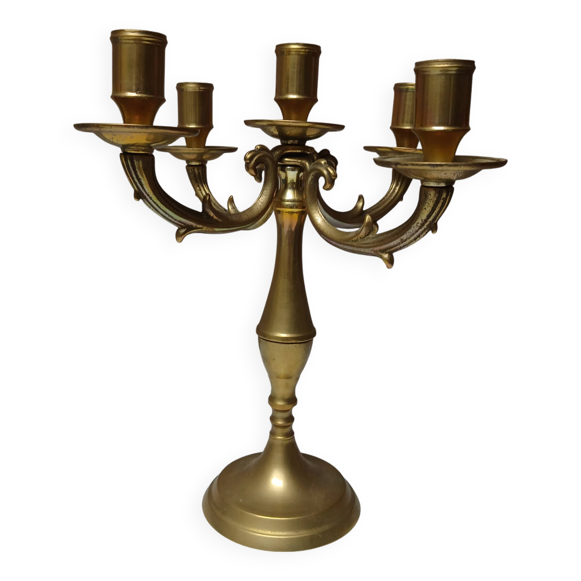4-branch brass candle holder