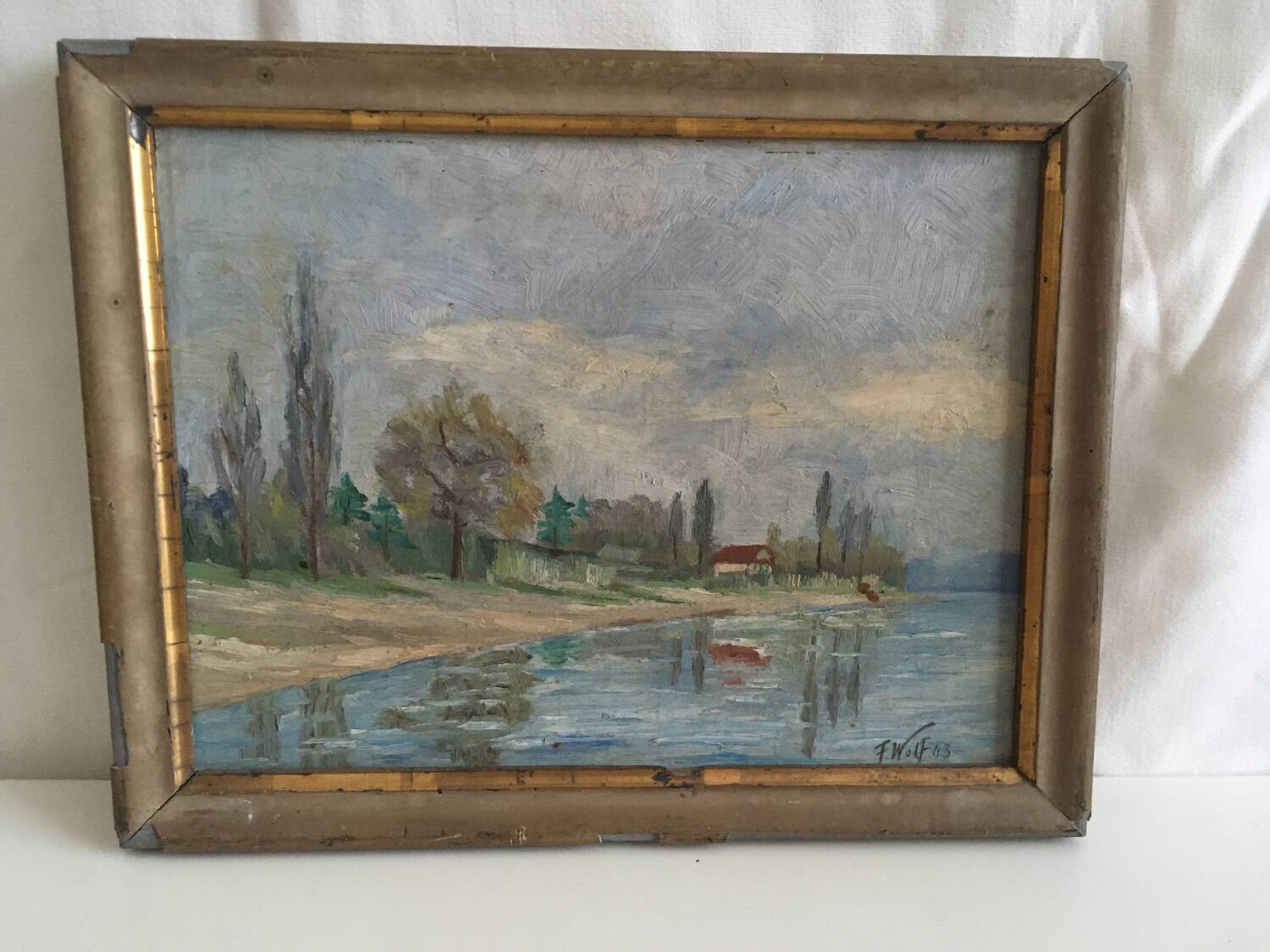 Old painting Riverside.
