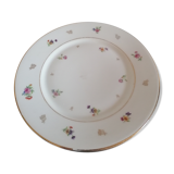 6 flowery flat plates, porcelain old romantic limoges