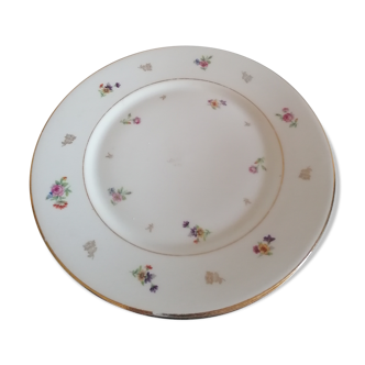 Set de 6 assiettes plates fleuries porcelaine limoges ancienne romantique