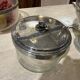 Pot à biscuit cristal et métal argenté