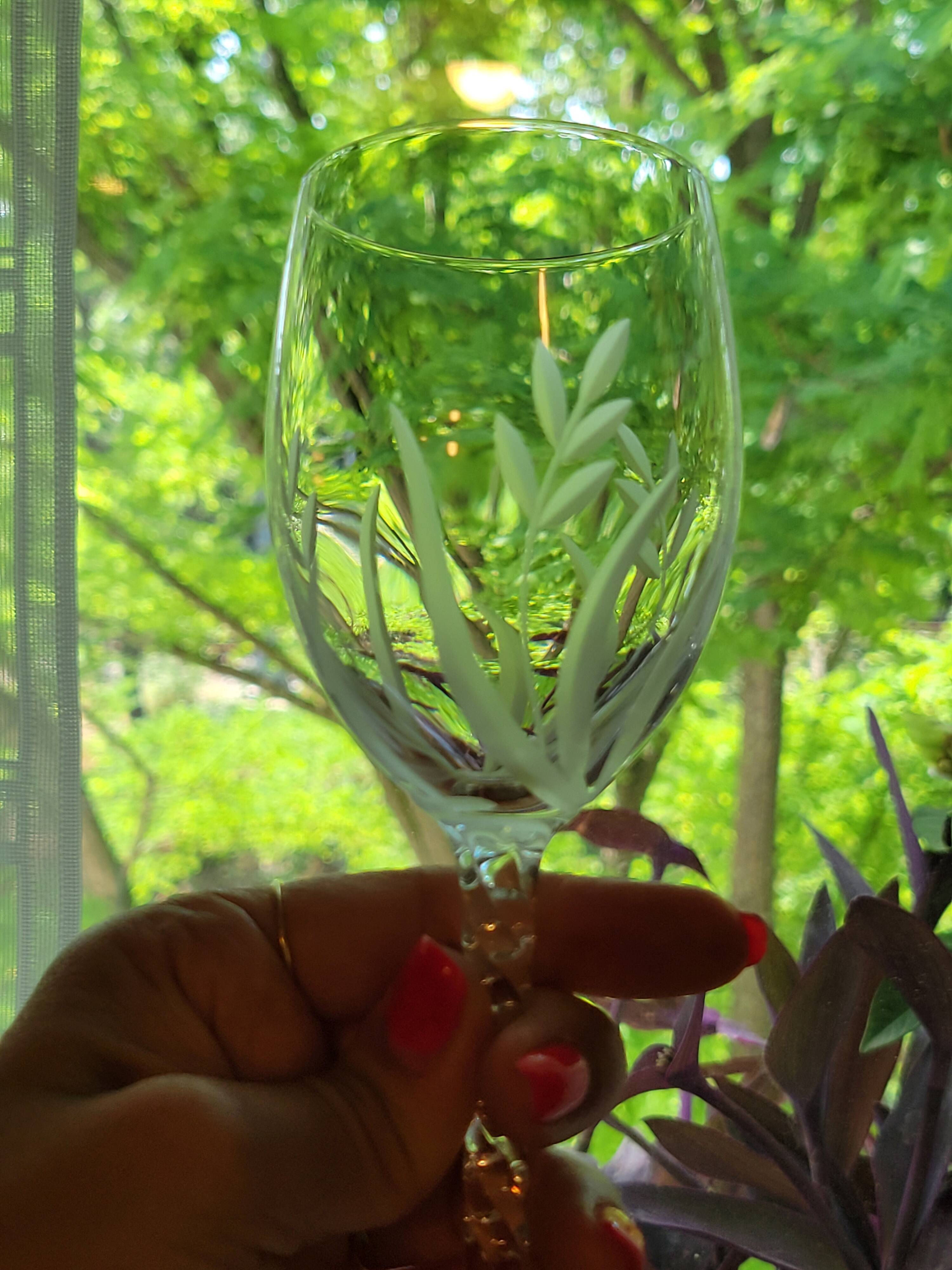 10 Arques Crystal Wine Glasses Fleury Cut Flamépis Model