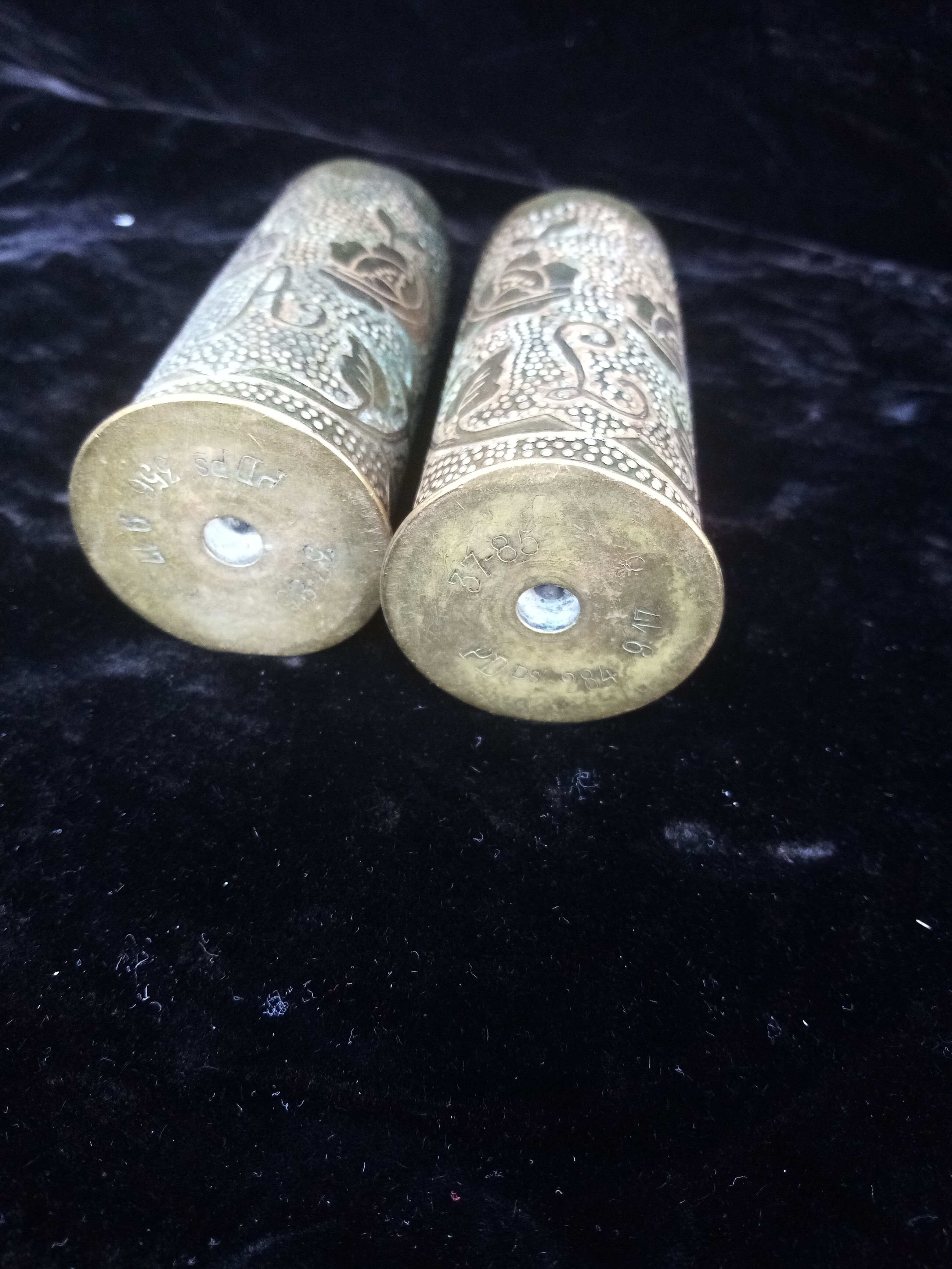 PAIR OF MONOGRAM VASE A L