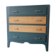 Vintage blue wood chest of drawers