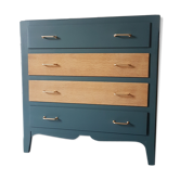 Vintage blue wood chest of drawers