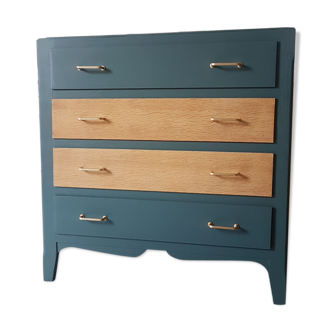 Commode vintage en bois bleu