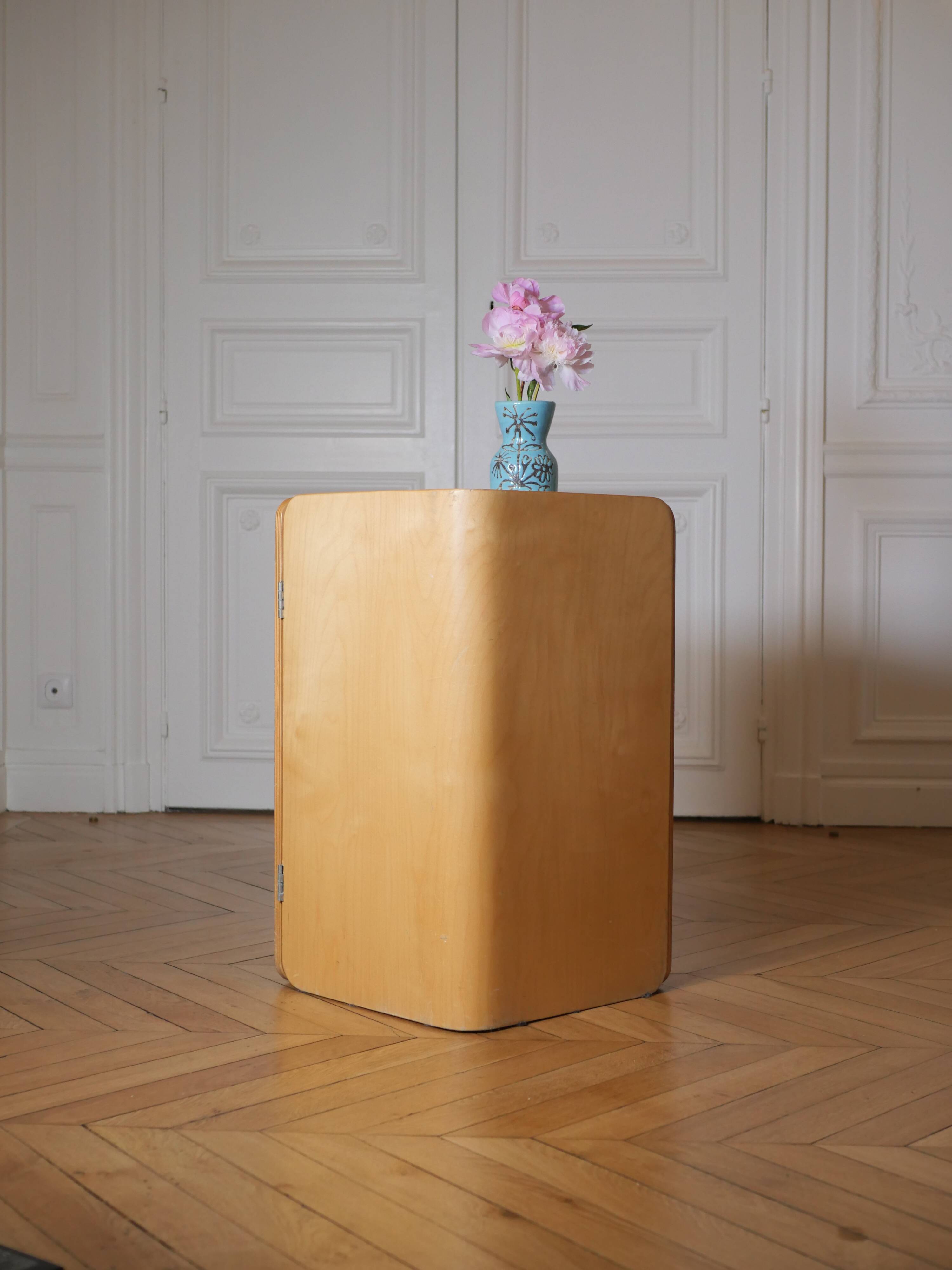 90s laminated wood folding storage unit