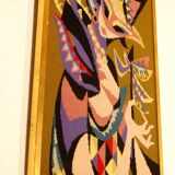Framed tapestry J.C Duprez colombine
