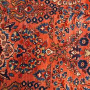 Handmade antique Persian Sarouk rug 4.1' x 6.5' (125cm x 198cm) 1920s - 1B789