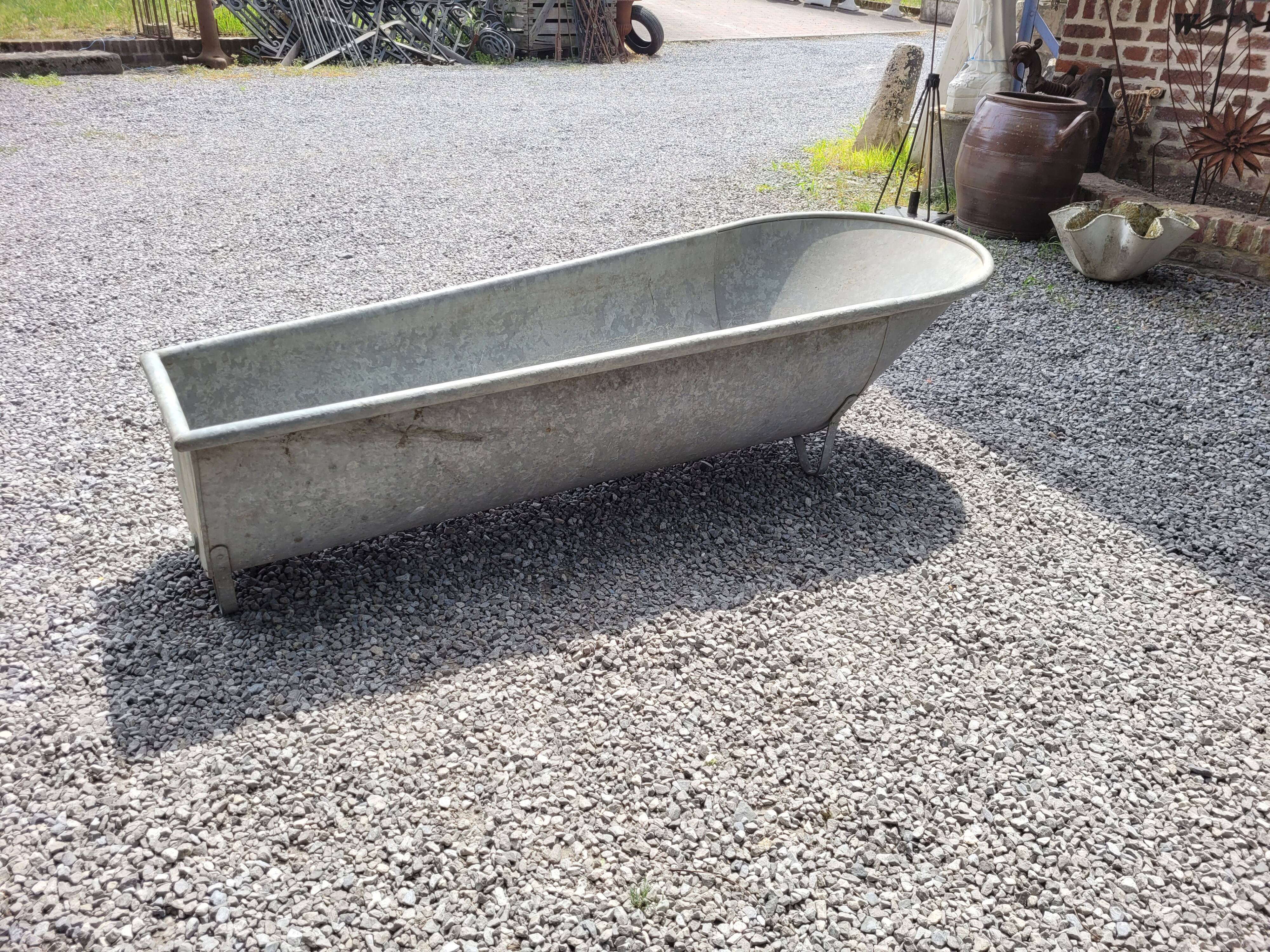 Old zinc bathtub