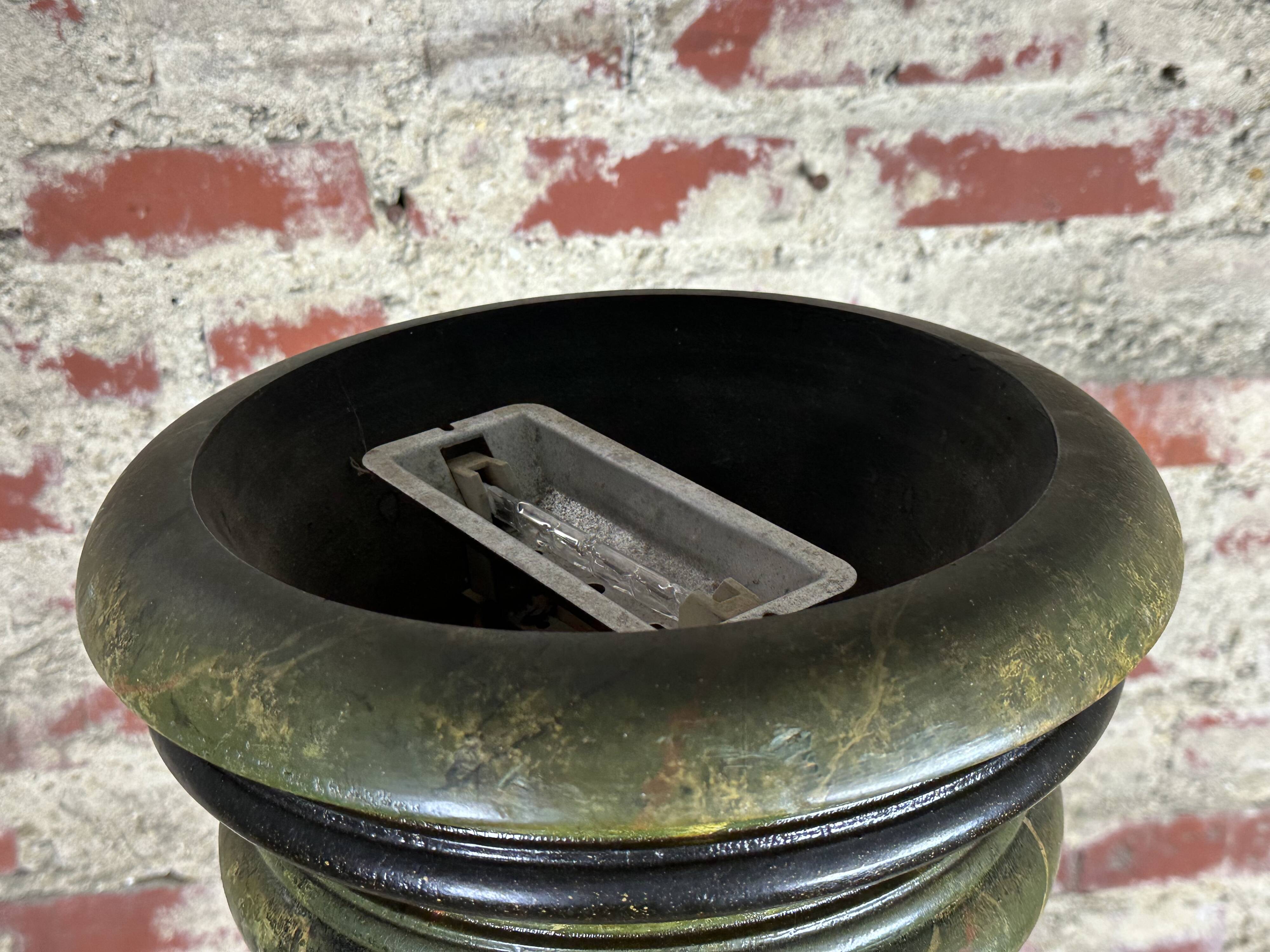 Louis XVI style carved wooden halogen column