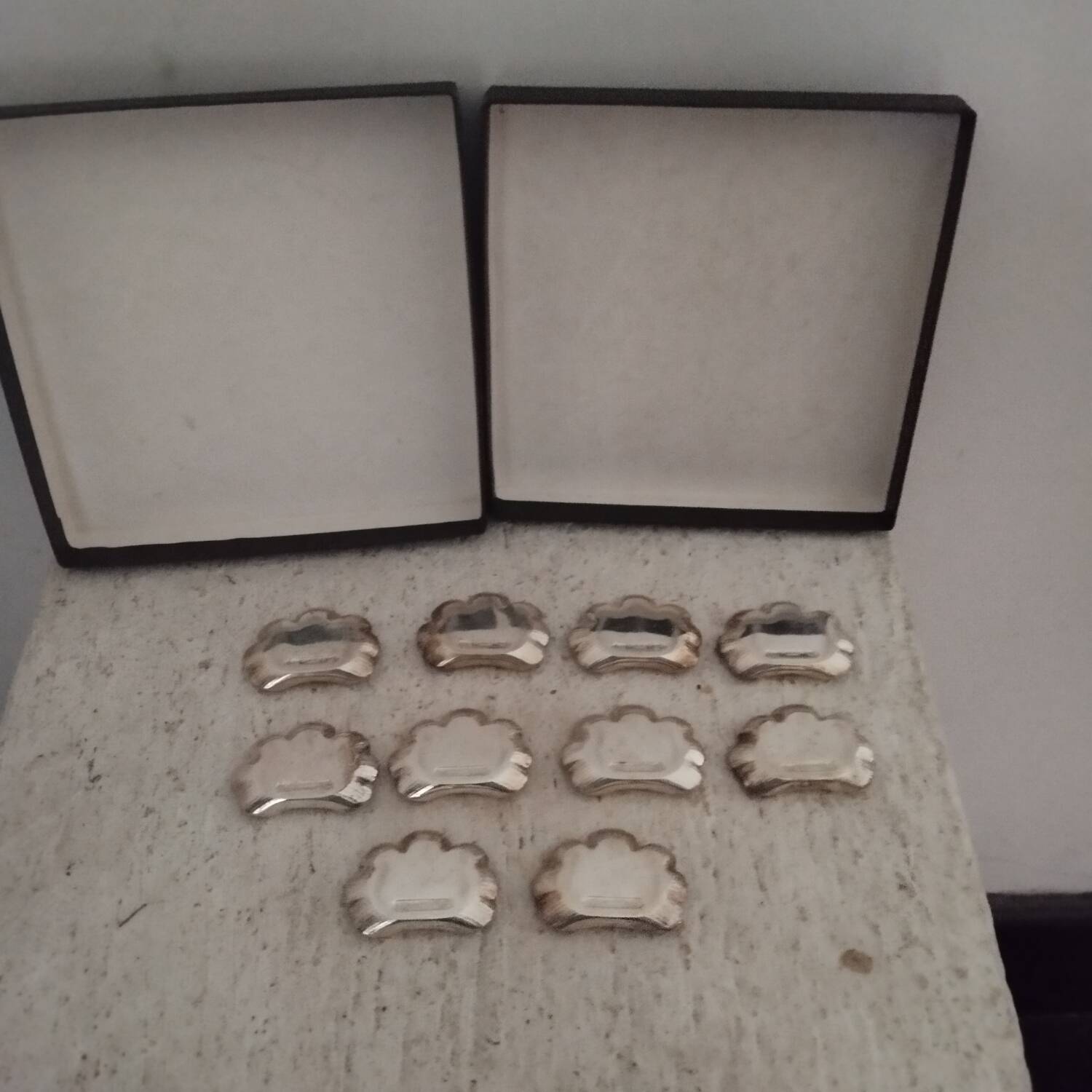 10 Christofle silver-plated knife rests