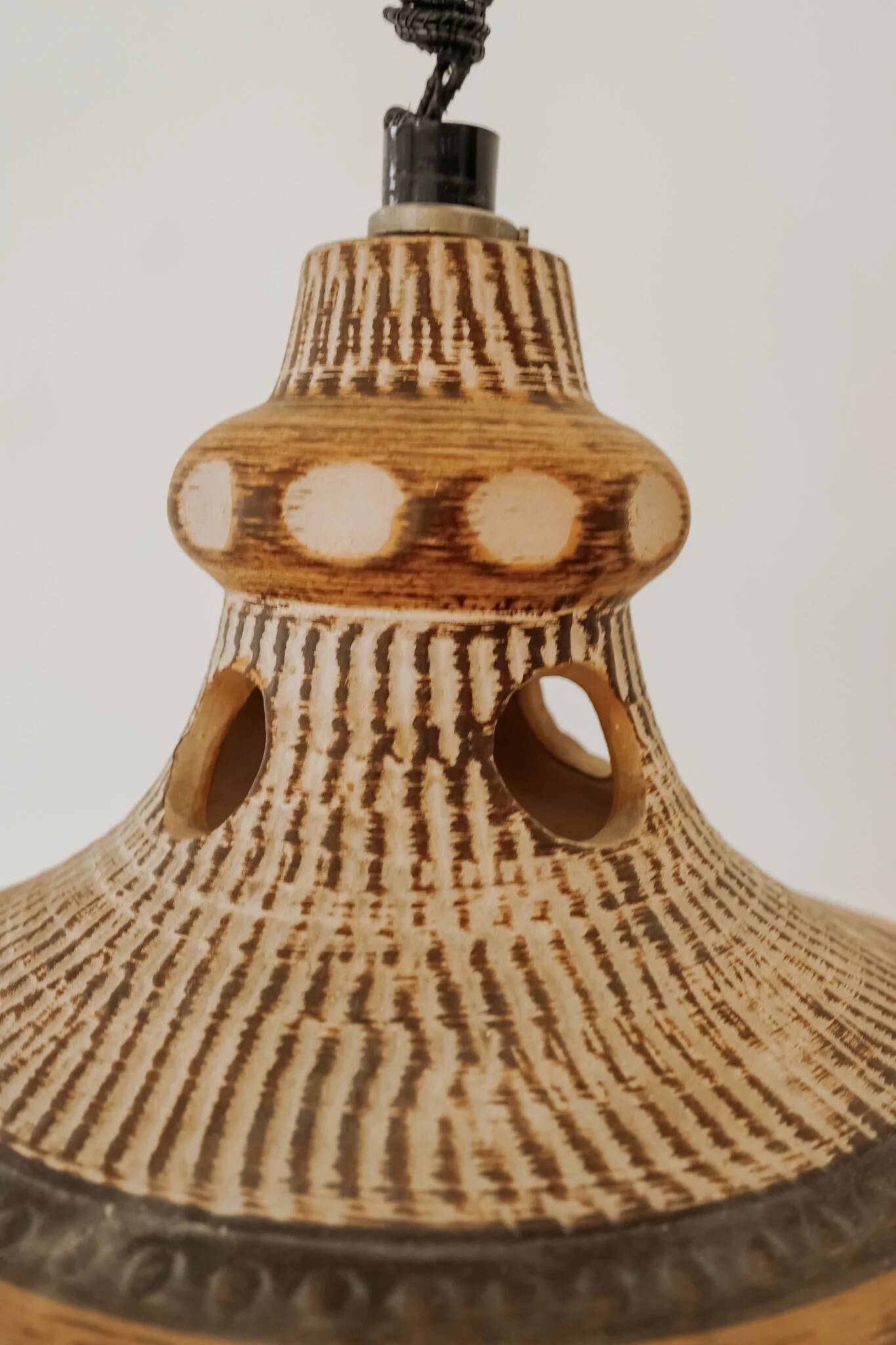 Vintage ceramic pendant from Denmark, 1970s.