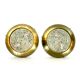 Stilux Milano, Mid-Century gild and glass ceiling lamps or sconces. Set of two