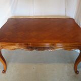 Extendable rectangular table Regency style in solid oak