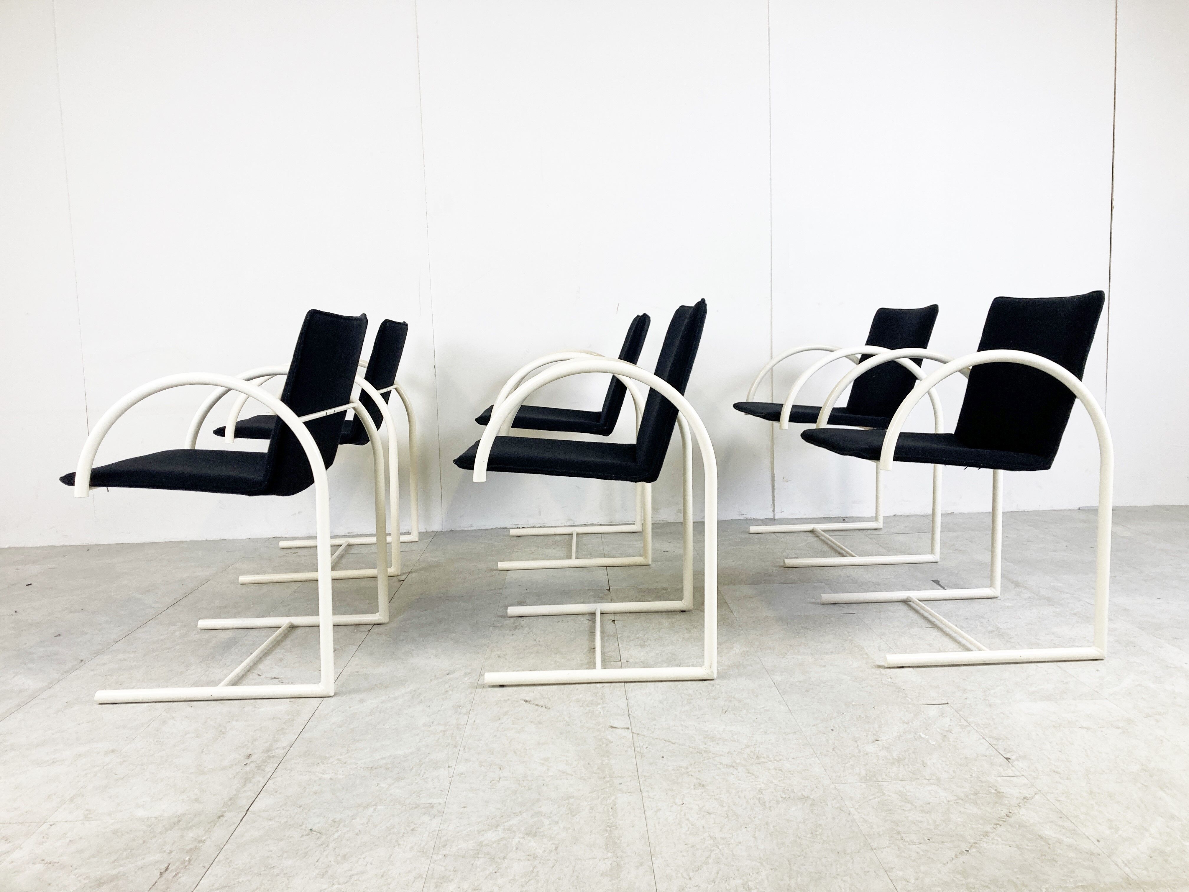 6 postmodern cirkel dining chairs by Metaform, 1980s