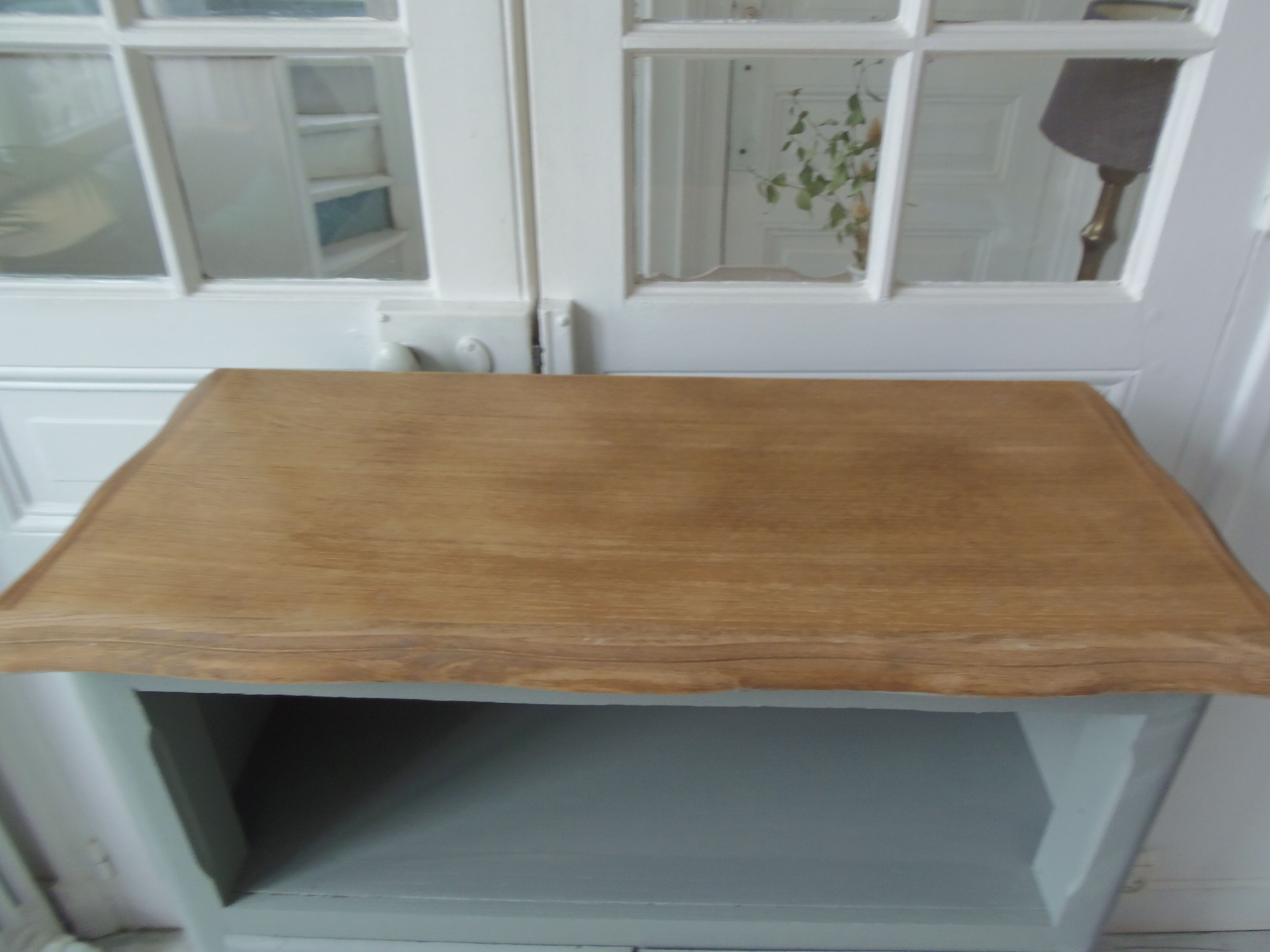 Vintage buffet green of gray, wooden tray