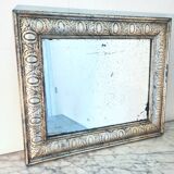 Old mercury mirror, in carved wood with silver leaf