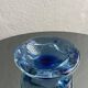 Bol décoratif en verre de Murano "Bullicante" bleu, objet de collection vintage