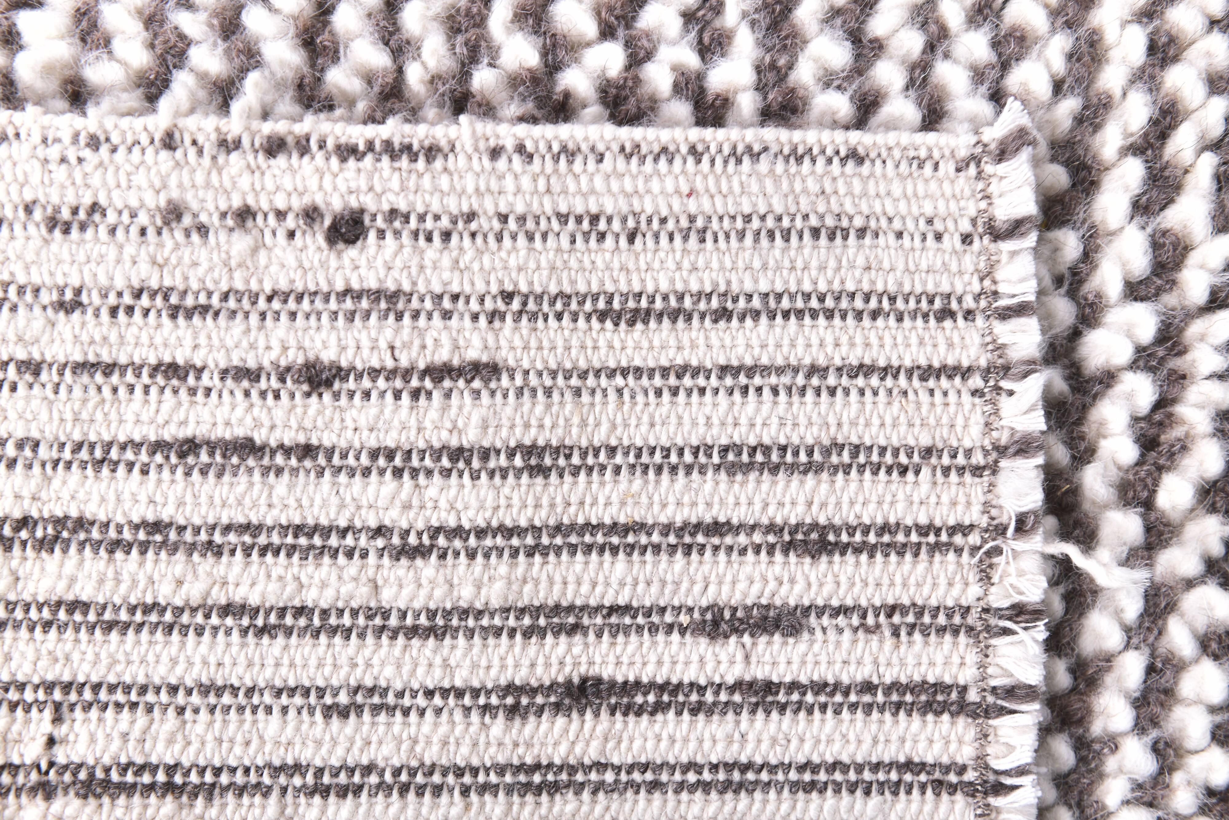 2x8 Pinstriped Handmade Wool Turkish Runner Rug, 67x250Cm