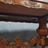 Table pedestal table napoleon III period in walnut around 1880