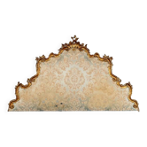 Antique carved and gilded wooden headboard, Italy, 19th century