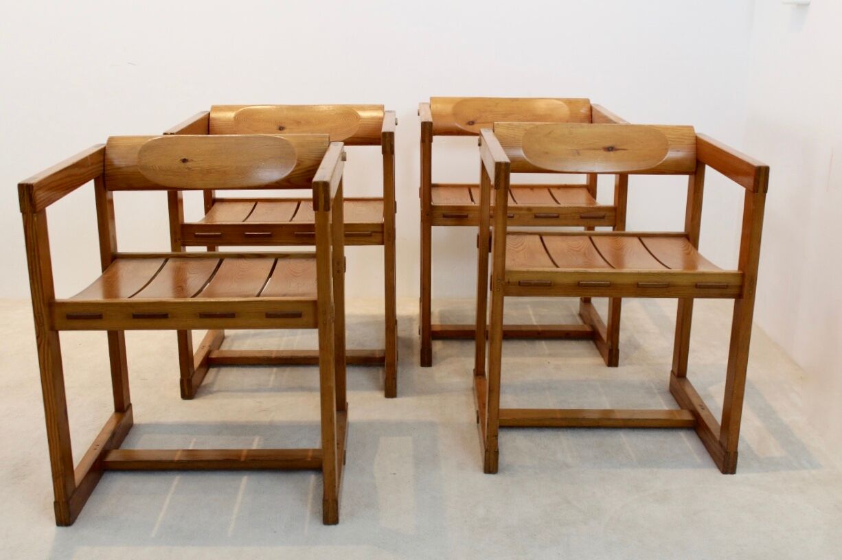 Set of 2  Edvin Helseth Pinewood with armchairs dining chair, Trybo Norway