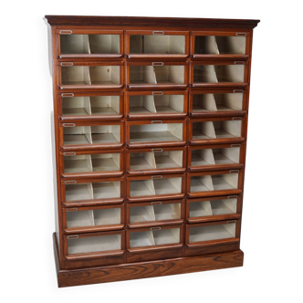 Vintage Dutch Oak / Mahogany Haberdashery Shop Cabinet, 1930s