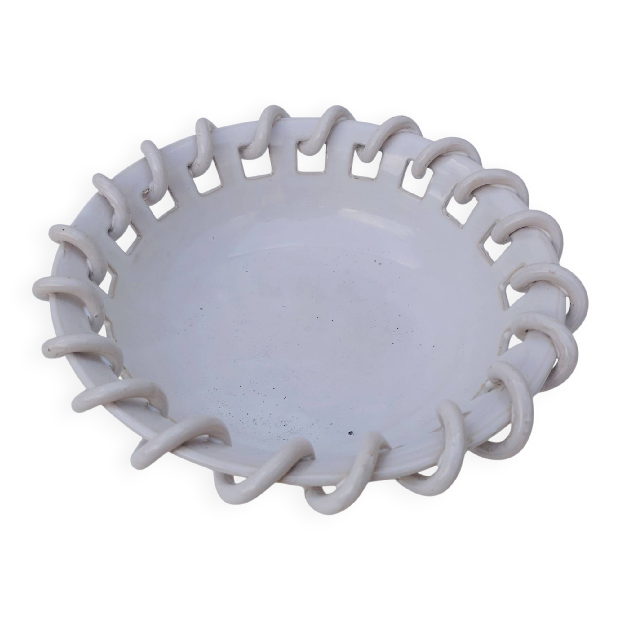 Malicorne earthenware bowl, Emile Tessier, vintage