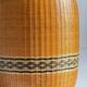 VINTAGE Woven Bamboo and Fine Porcelain VASE