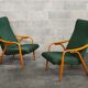Pair of green armchairs by Antonin Suman for Ton Bystrice (Thonet) year 1960