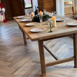 Solid wood farmhouse table with 2 extensions