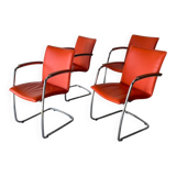 Set of 4 designer chairs by Erik Munnikhof for Leolux in chrome.