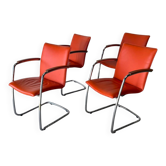 Série de 4 chaises design de Erik Munnikhof pour Leolux en chrome
