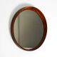 Beautiful round 1960s teak wall mirror by TH. POSS 'EFTF Copenhagen Denmark