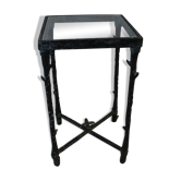 Table  en fonte style giacometti, table en verre
