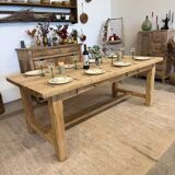 Renovated solid oak farmhouse table with 2 drawers