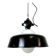 Industrial black enamel lamp with glass cover, 1950s